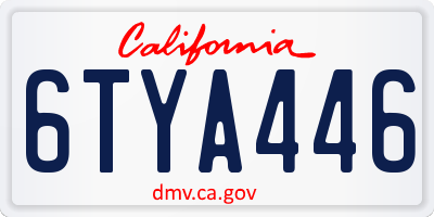 CA license plate 6TYA446