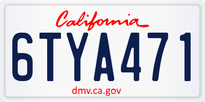 CA license plate 6TYA471