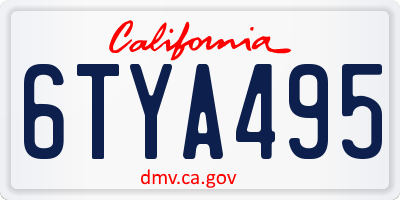 CA license plate 6TYA495