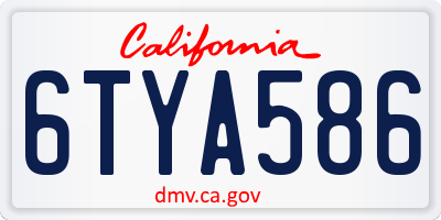 CA license plate 6TYA586