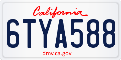 CA license plate 6TYA588