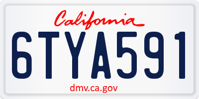 CA license plate 6TYA591