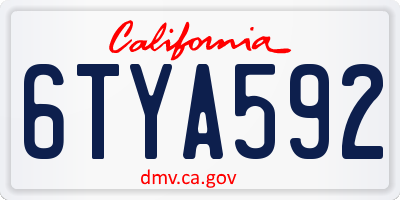 CA license plate 6TYA592
