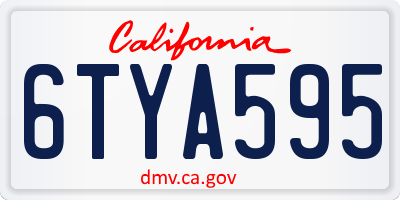 CA license plate 6TYA595