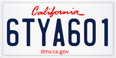 CA license plate 6TYA601