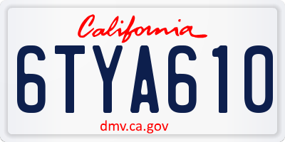 CA license plate 6TYA610