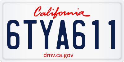 CA license plate 6TYA611
