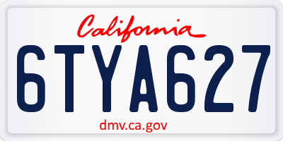 CA license plate 6TYA627