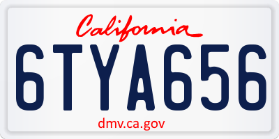 CA license plate 6TYA656