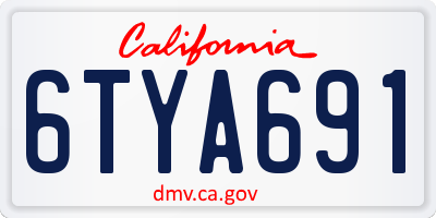 CA license plate 6TYA691