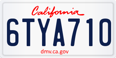 CA license plate 6TYA710