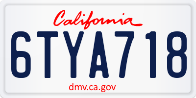 CA license plate 6TYA718