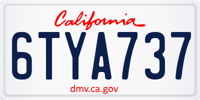 CA license plate 6TYA737