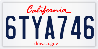 CA license plate 6TYA746