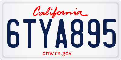 CA license plate 6TYA895