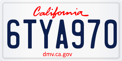 CA license plate 6TYA970