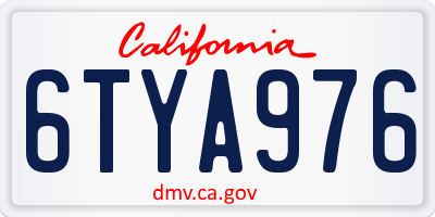 CA license plate 6TYA976