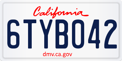 CA license plate 6TYB042