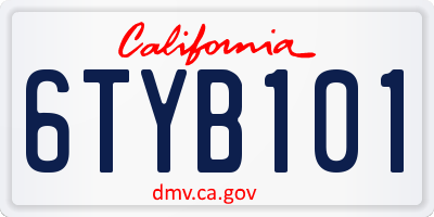 CA license plate 6TYB101