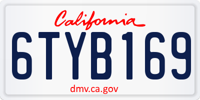 CA license plate 6TYB169