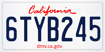 CA license plate 6TYB245