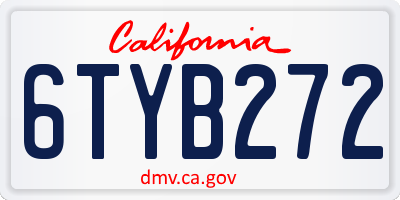 CA license plate 6TYB272
