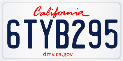 CA license plate 6TYB295