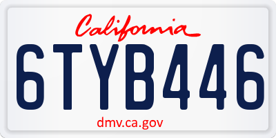 CA license plate 6TYB446