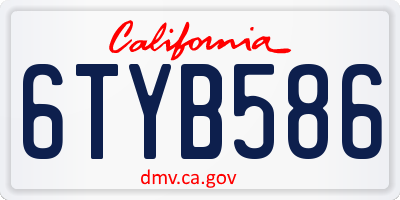 CA license plate 6TYB586