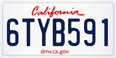 CA license plate 6TYB591
