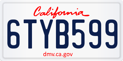 CA license plate 6TYB599