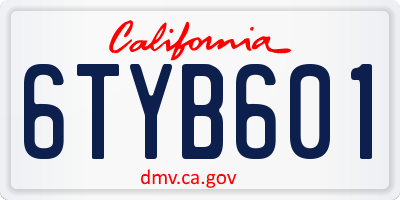 CA license plate 6TYB601