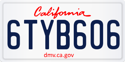 CA license plate 6TYB606
