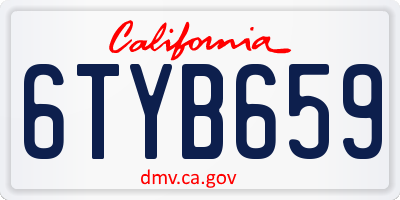 CA license plate 6TYB659