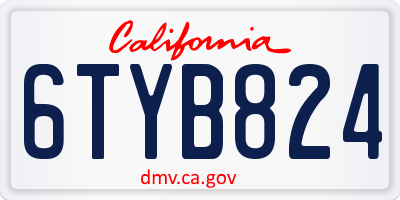CA license plate 6TYB824