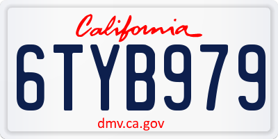 CA license plate 6TYB979