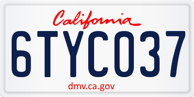 CA license plate 6TYC037