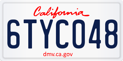 CA license plate 6TYC048