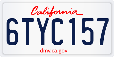 CA license plate 6TYC157