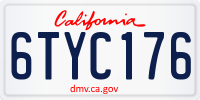 CA license plate 6TYC176