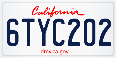 CA license plate 6TYC202
