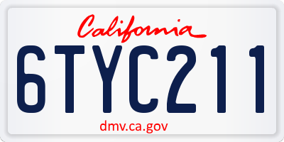 CA license plate 6TYC211