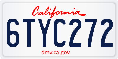 CA license plate 6TYC272