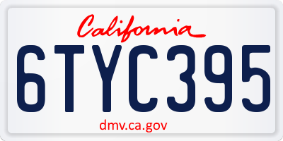 CA license plate 6TYC395