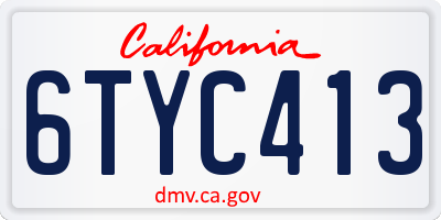 CA license plate 6TYC413