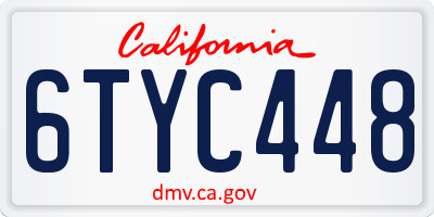 CA license plate 6TYC448
