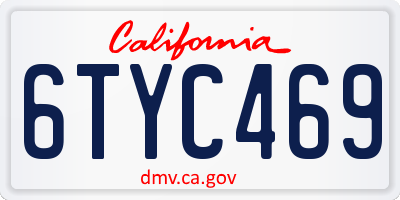 CA license plate 6TYC469