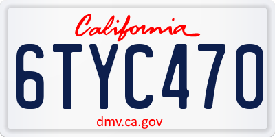 CA license plate 6TYC470