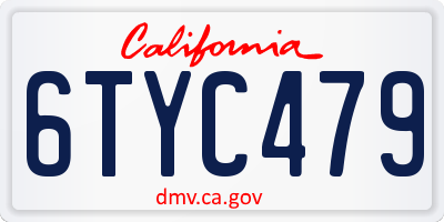 CA license plate 6TYC479