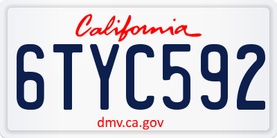 CA license plate 6TYC592